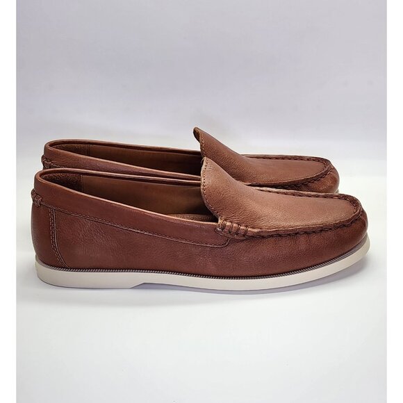 Polo Ralph Lauren Merton Venetian Loafers Size 9D Tan Leather Slip-On Shoes - Picture 2 of 16